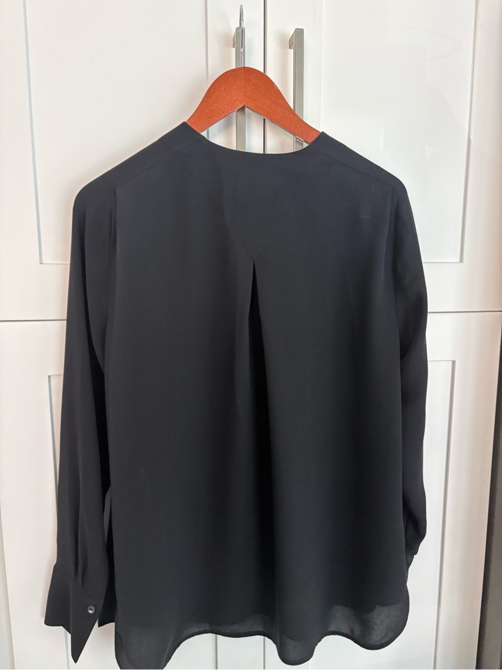 Vince Black Silk Button-Front Blouse - Picture 5 of 10